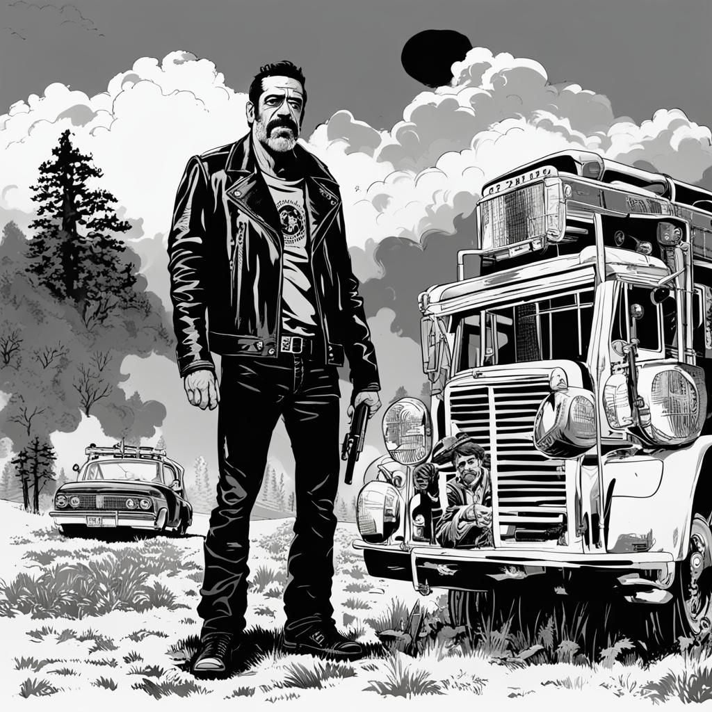 Digital Portrait of Negan Smith Character