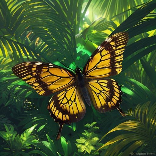 Golden Bee Shield in Lush Forest