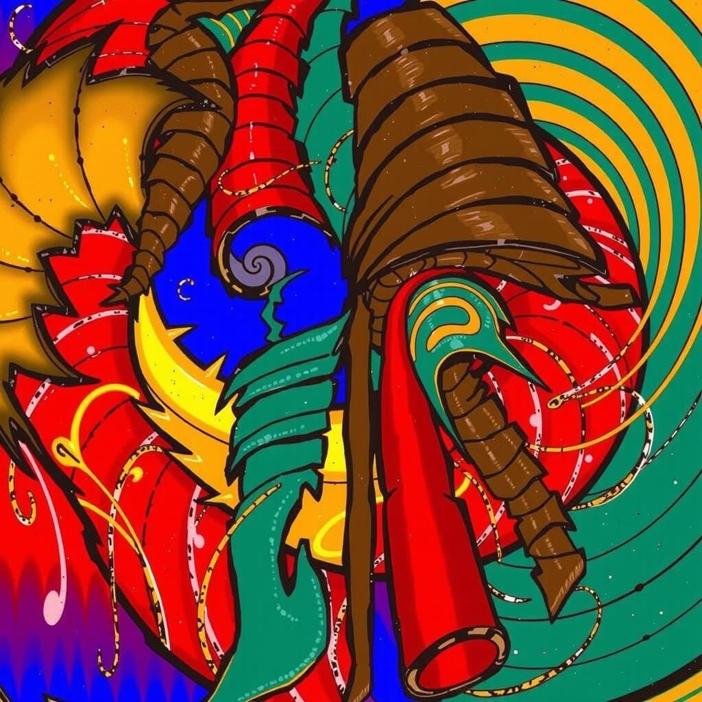 Abstract Vortex of Twisting and Spinning Motion