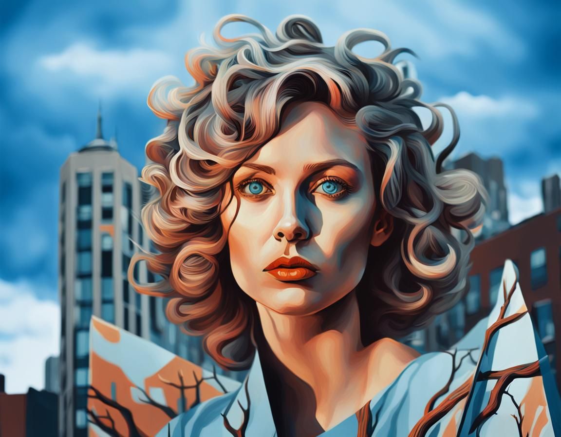 Surreal Metropolis Portrait in Fauvist Style