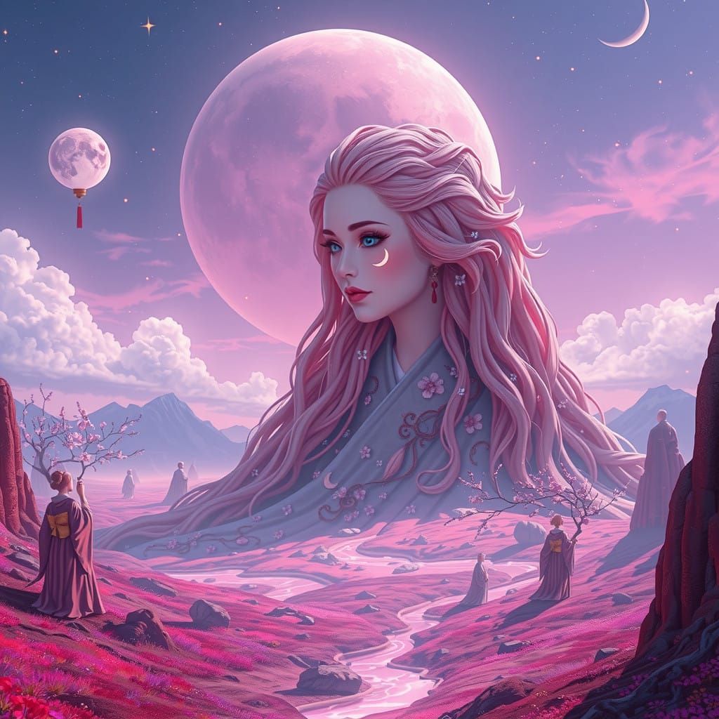 Maidens in Enchanting Lunar Kimonos