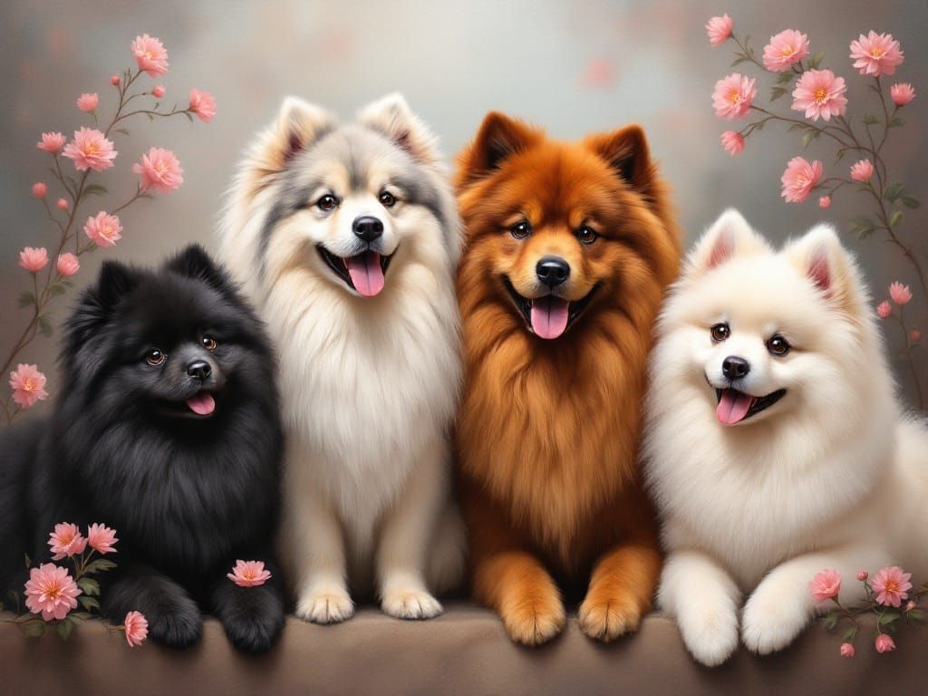 Canine Friends Bask in Vibrant Floral Wonderland