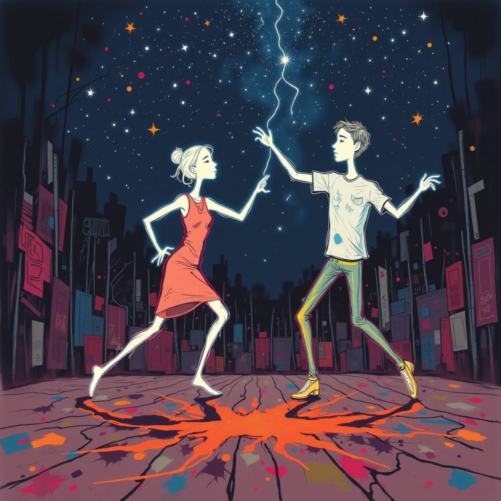 Surreal Alien Dance Floor Scene