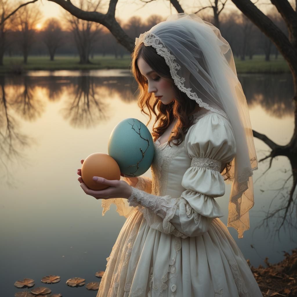 Haunting Witch Bride with Broken Egg