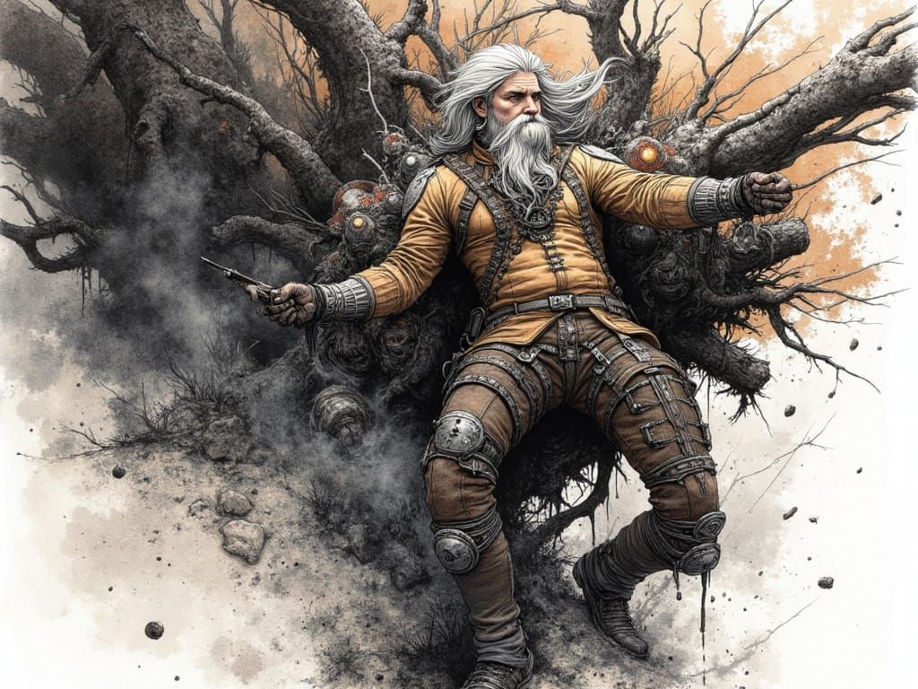 Detailed Portrait of a Powerful Figure in Sharp Focus