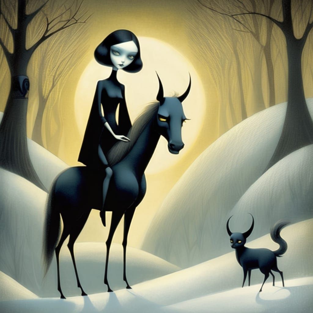 A Woman Rides Through a Glorious Night