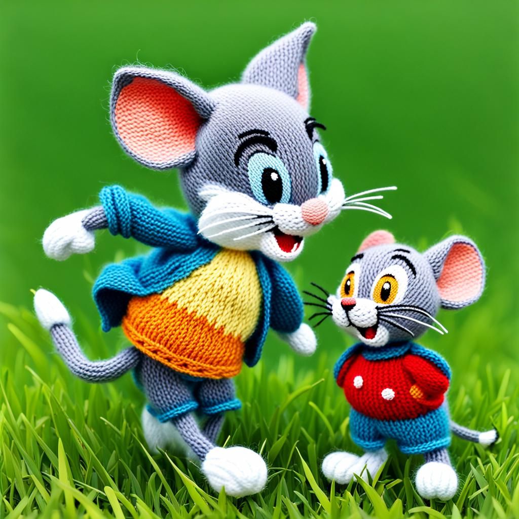 knitting thread Tom and Jerry