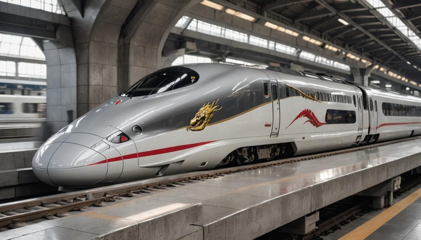 High Speed Bullet Train with Snake Design