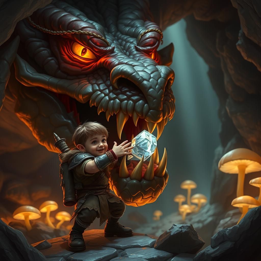 Halfling Rogue's Risky Dragon Encounter