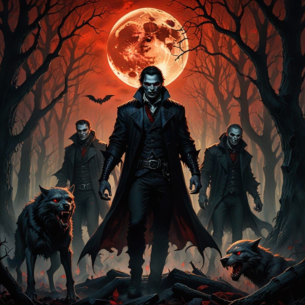 Vampires & Werewolves Under Crimson Moon