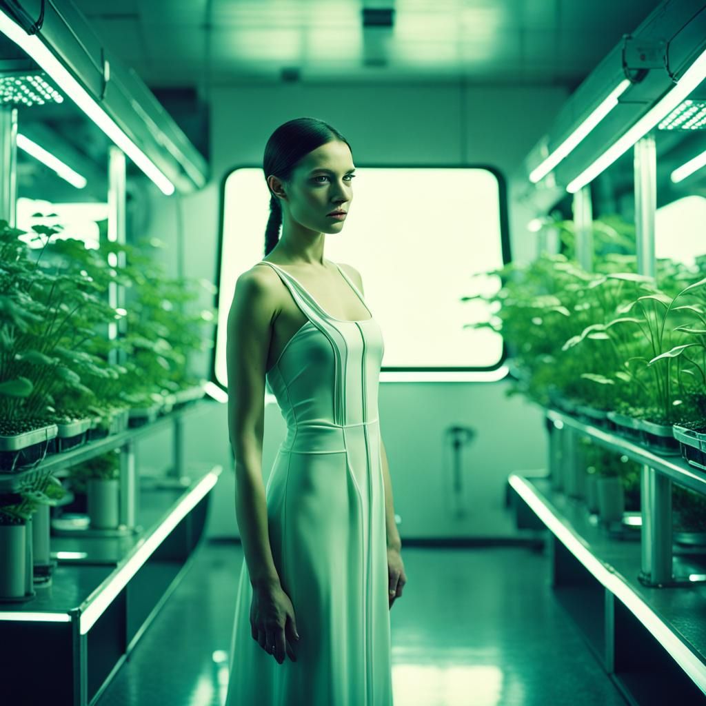 Utopian Dream: Woman in Futuristic World