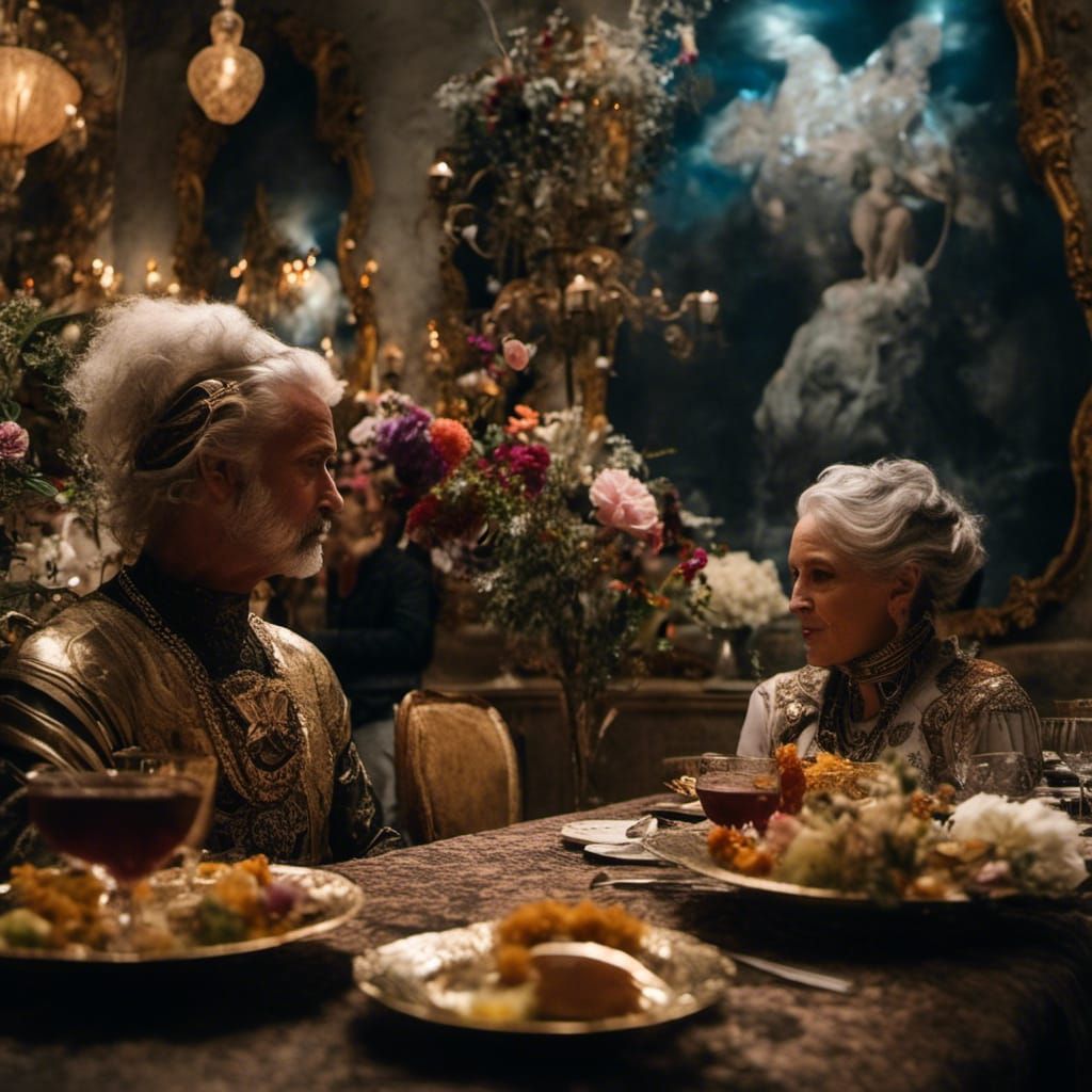 Alien Restaurant: Surreal Celebration in Hyperreal Detail