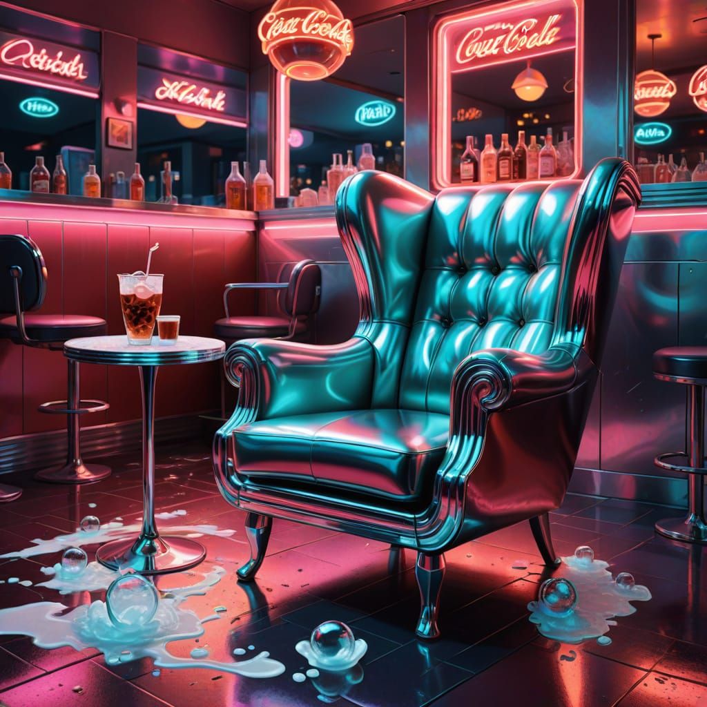 Cola Armchair in Retro Diner