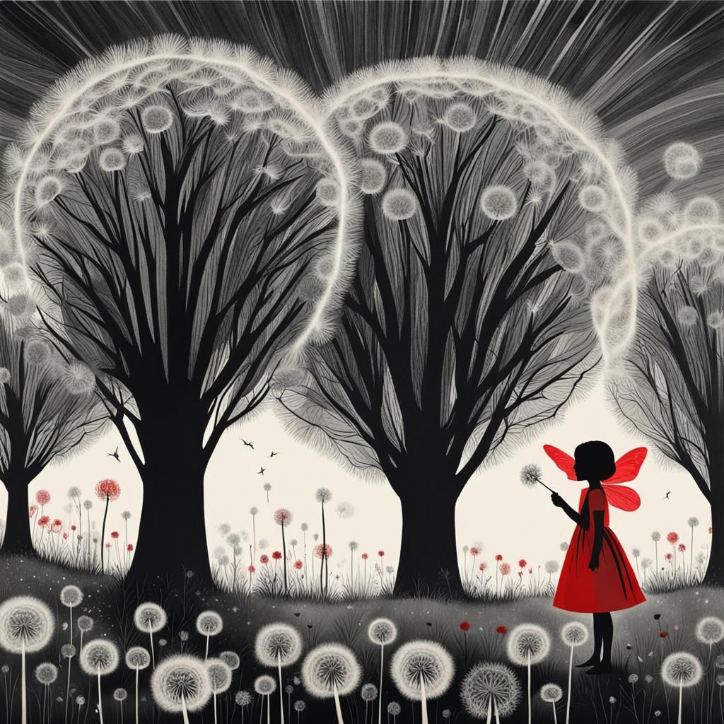 Surreal Landscape with Fairy, in Early Photographic Style