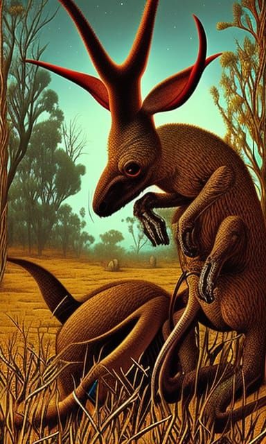 Mutated Kangaroo Monster in the Australian Outback