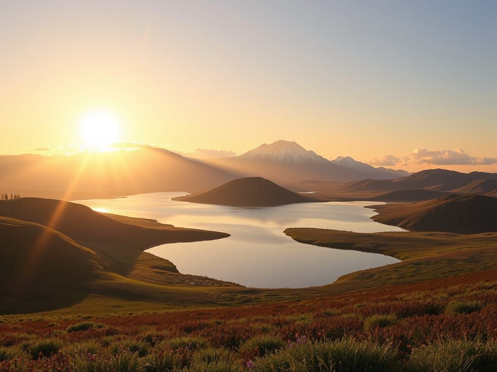 Mountain Lake Paradise in Photorealistic Hyper Realism