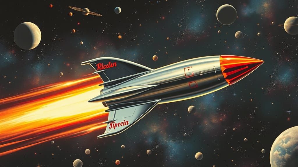 A Shiny Sliver Rocket Ship