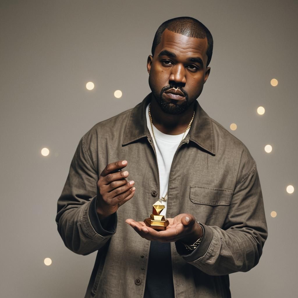 Kanye West Holding Dreidel: Professional Photography