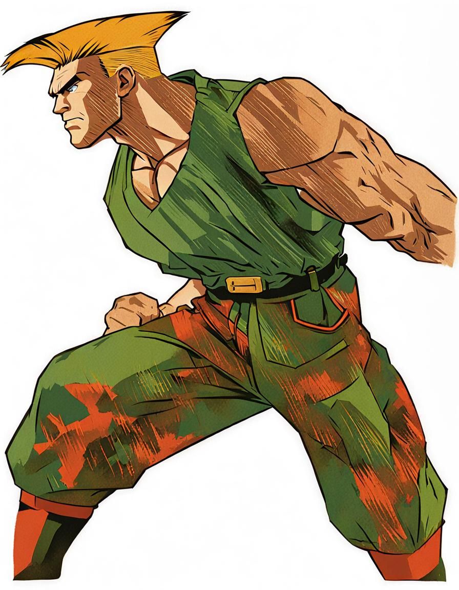 Van Damme as Guile: Detailed Street Fighter Art
