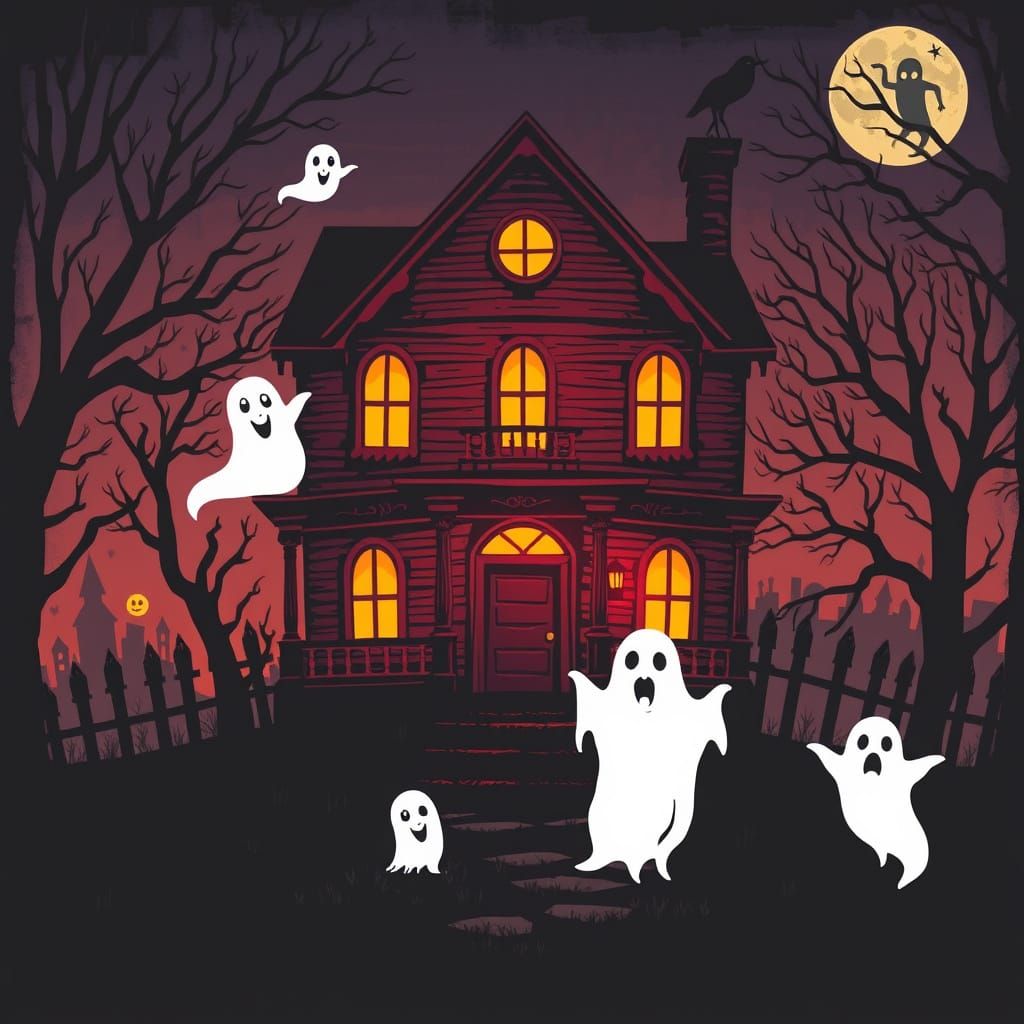 Haunted House Ghost Party Scene