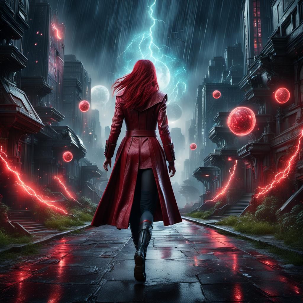 Scarlett Witch's Cyberpunk Journey to Dark World