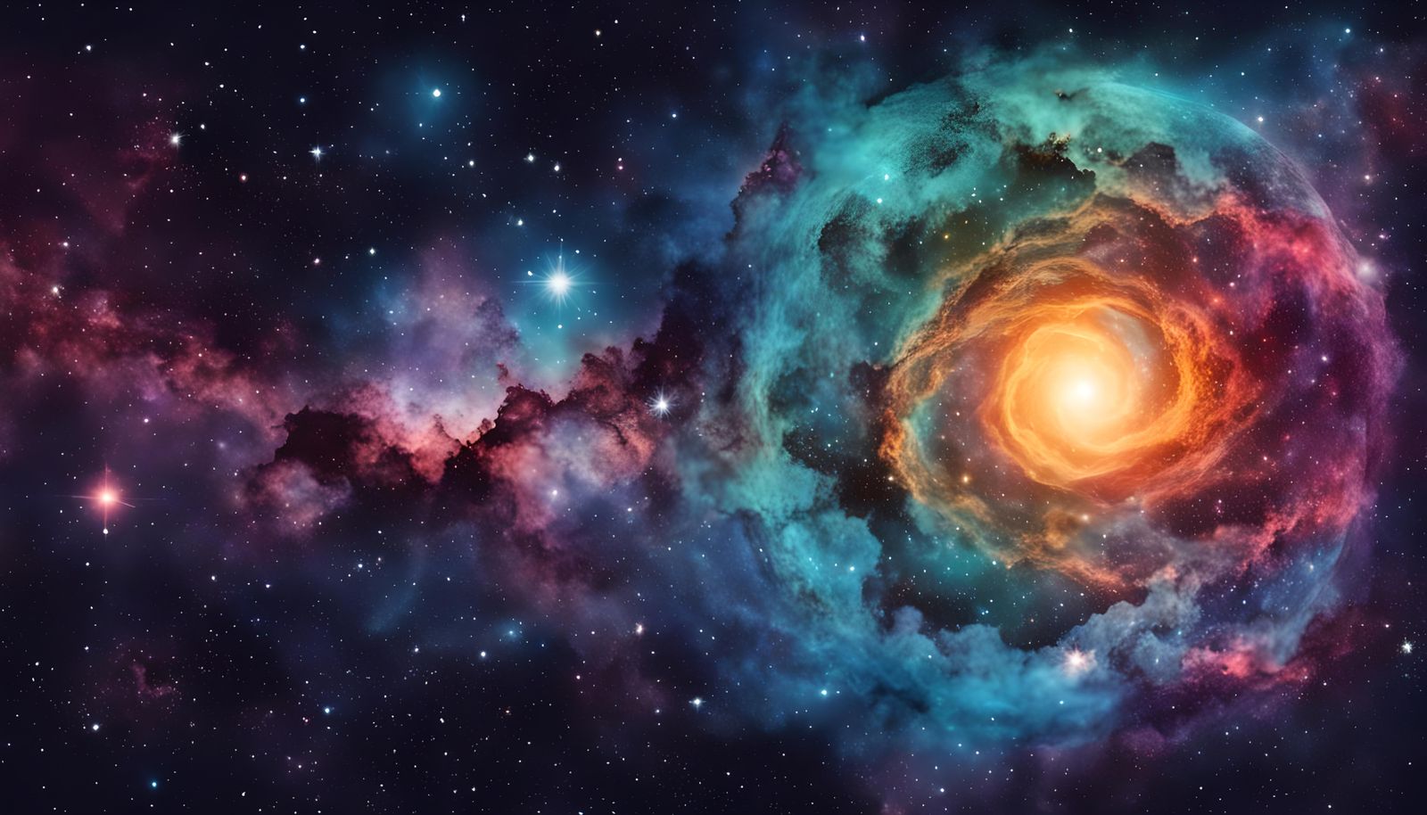 Boho Cosmic Nebula Transit Poster