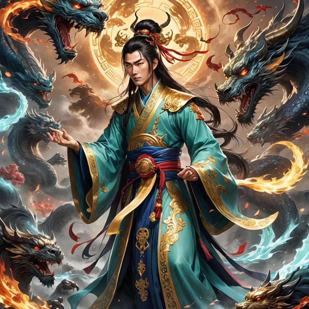 Astral Xianxia Illustration in Mixed Media