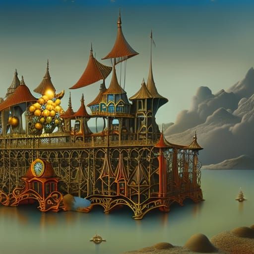 Surreal Storybook Illustration with Dynamic Lighting