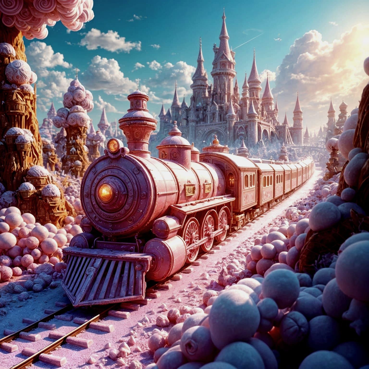 Magical Candy Train in Whimsical Candy Land