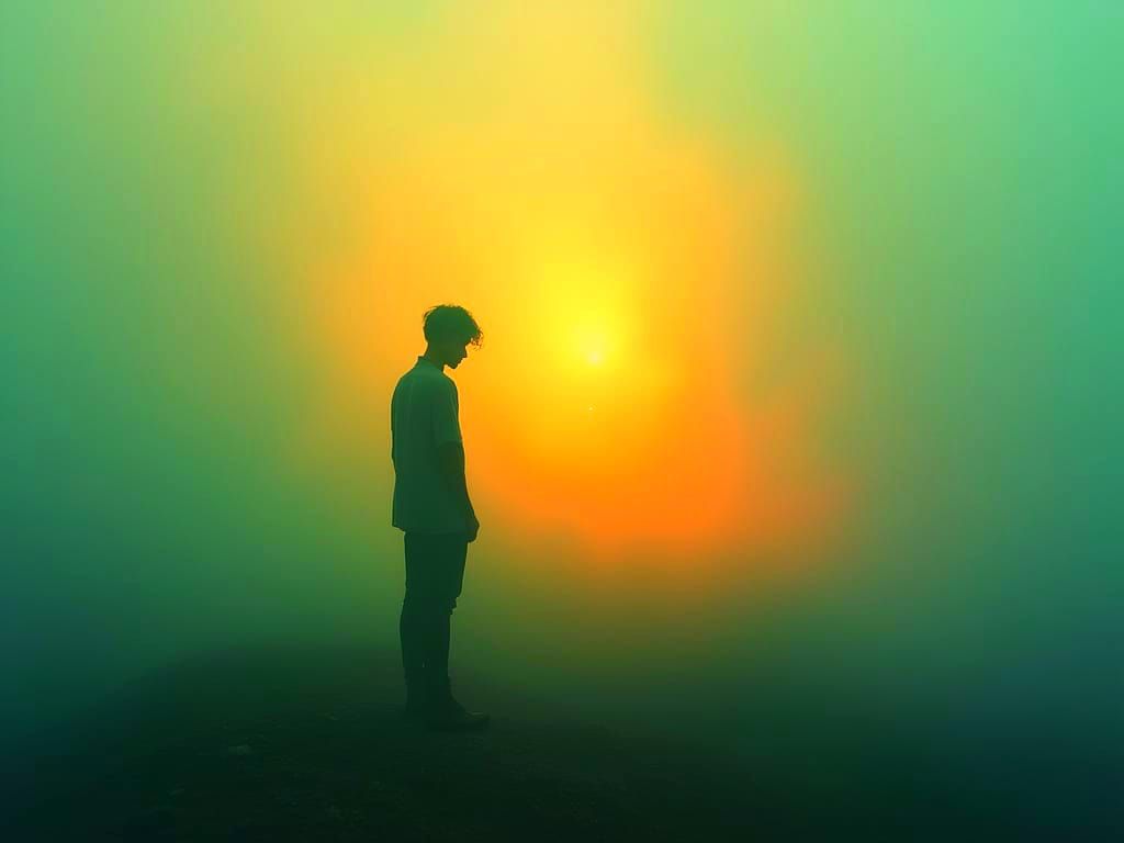 Ethereal Figure Lost in Soft Focus Mist