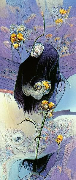 Flowers Portrait Inspired by Surrealist Masters