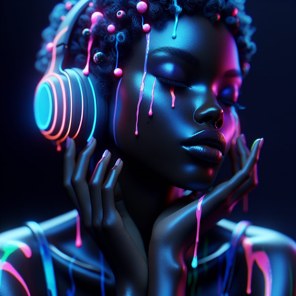 Ethereal Midnight Serenade in Futuristic Chic