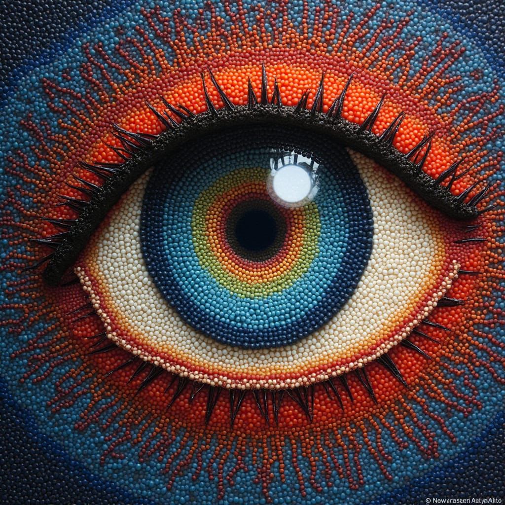 Beaded Eye: An Enchanting Mosaic Artwork