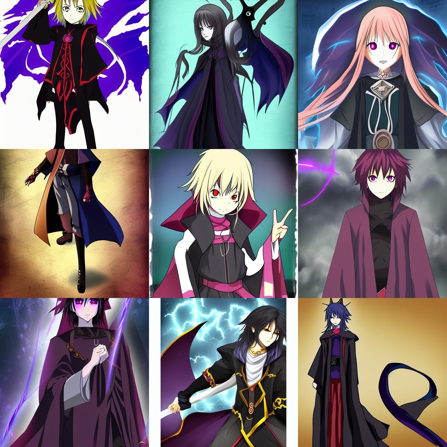 Anime Dark Mage Character Illustration