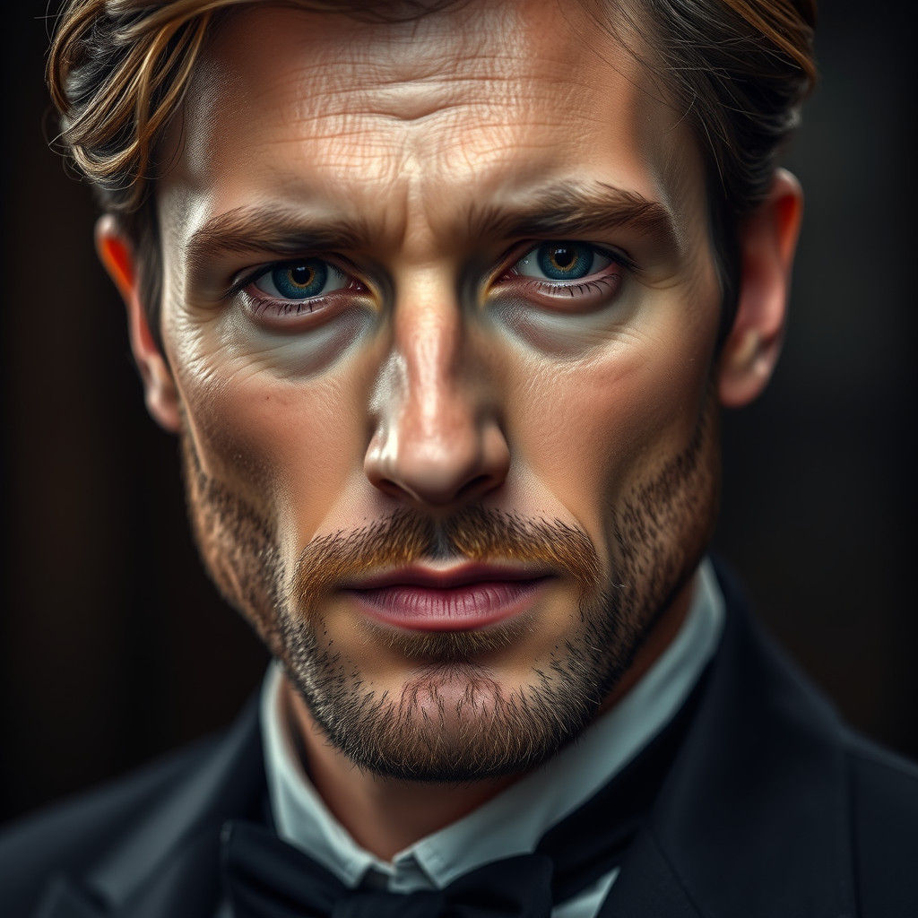 Elegant Man Portrait in Hyperrealistic Style