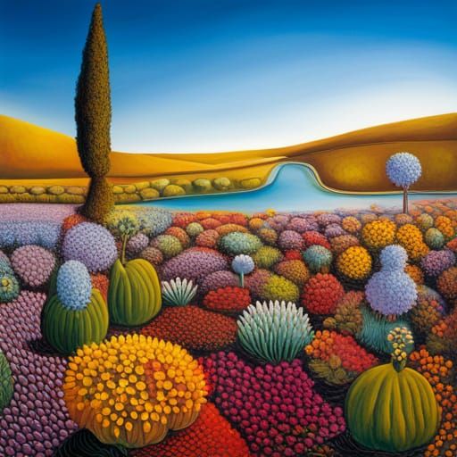 Surreal Secret Flower Garden by Salvador Dali