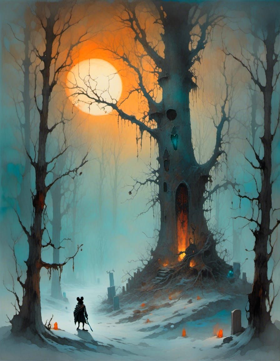 The Heroic Mouse Knight, arriving at Winden End. The old Forest Crypt of the Carsen Glaves.