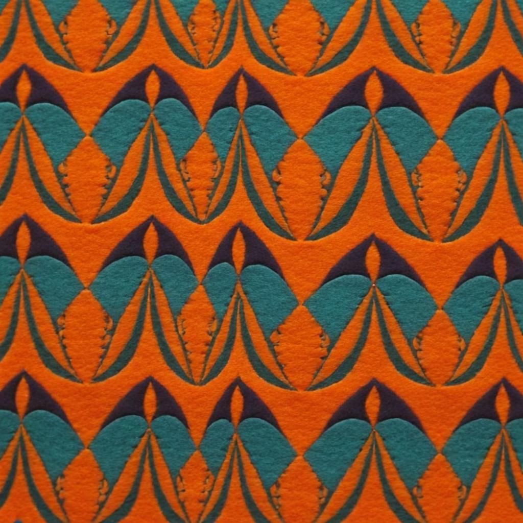 Symmetrical Textile Pattern in Style of Bridget Riley