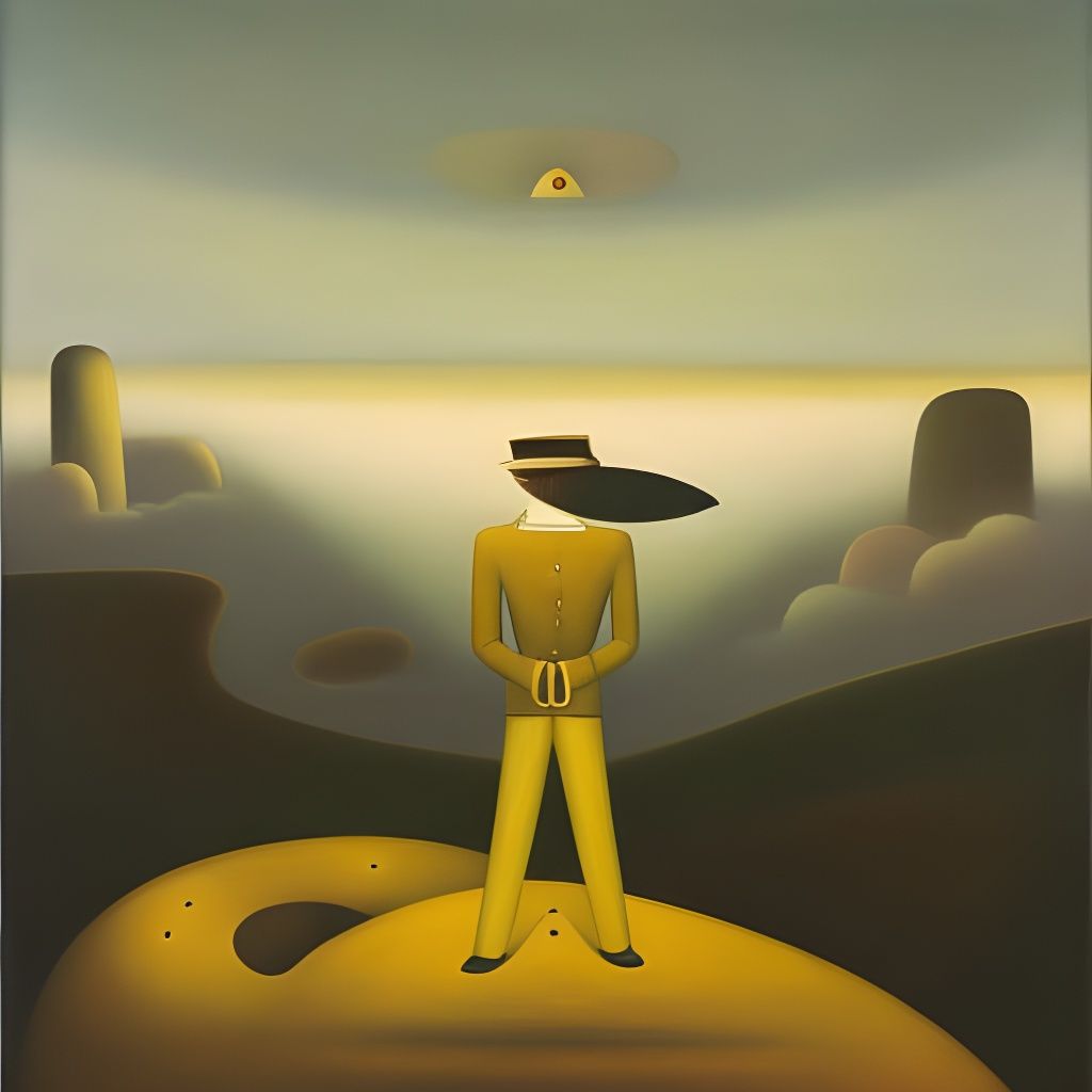 Surreal Wanderer Above a Misty Landscape