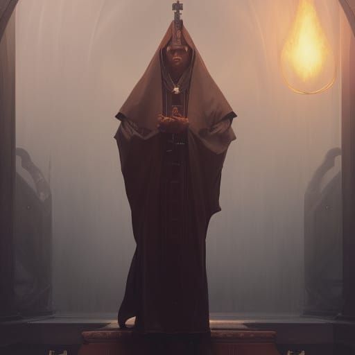 Priest of Order in Dark Fantasy Style