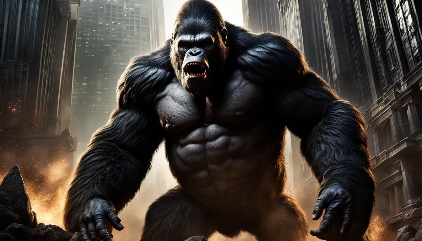 Enraged King Kong with Dark Magic, Digital Art