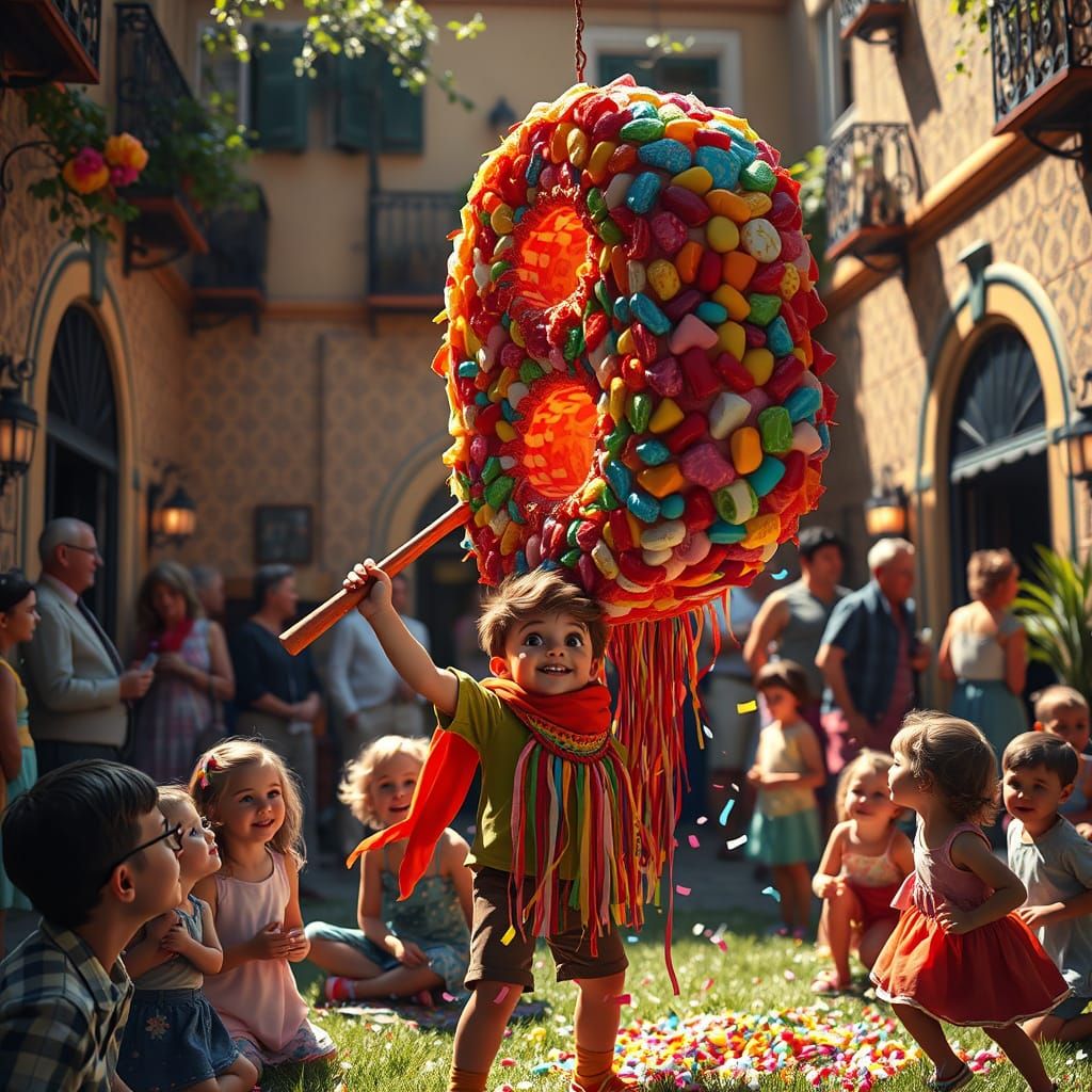 Joyful Spanish Celebration in Vibrant Colors