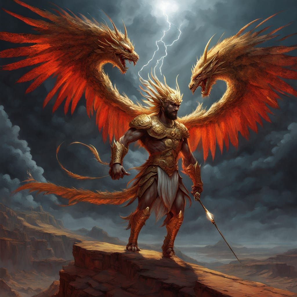 Majestic Golden Dragon Angel Soars Through Desert Skies