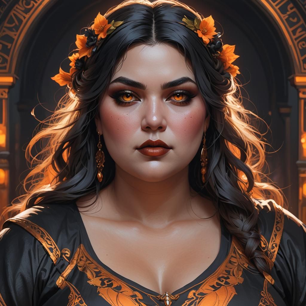 Detailed Portrait of Woman with Bold Makeup