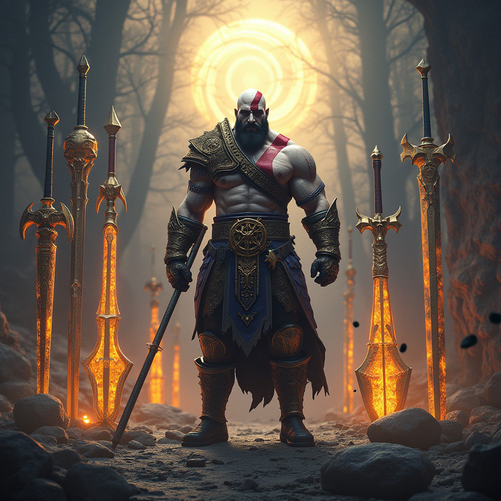 God of War with Mythical Weapons