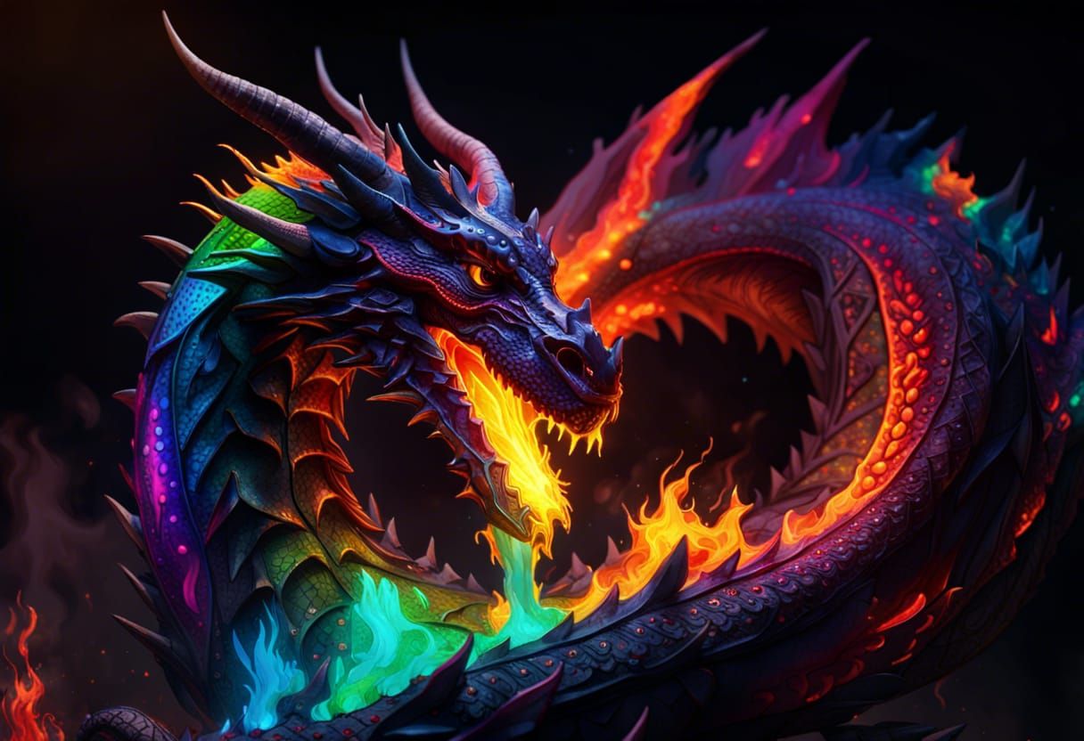Rainbow Dark Dragon