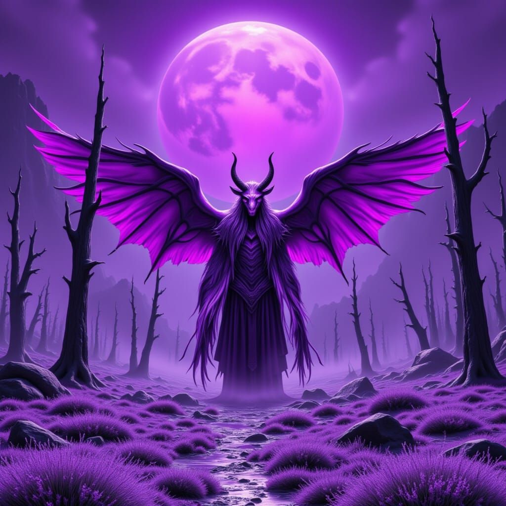 Flying Purple People Eater with One Eye and Horn