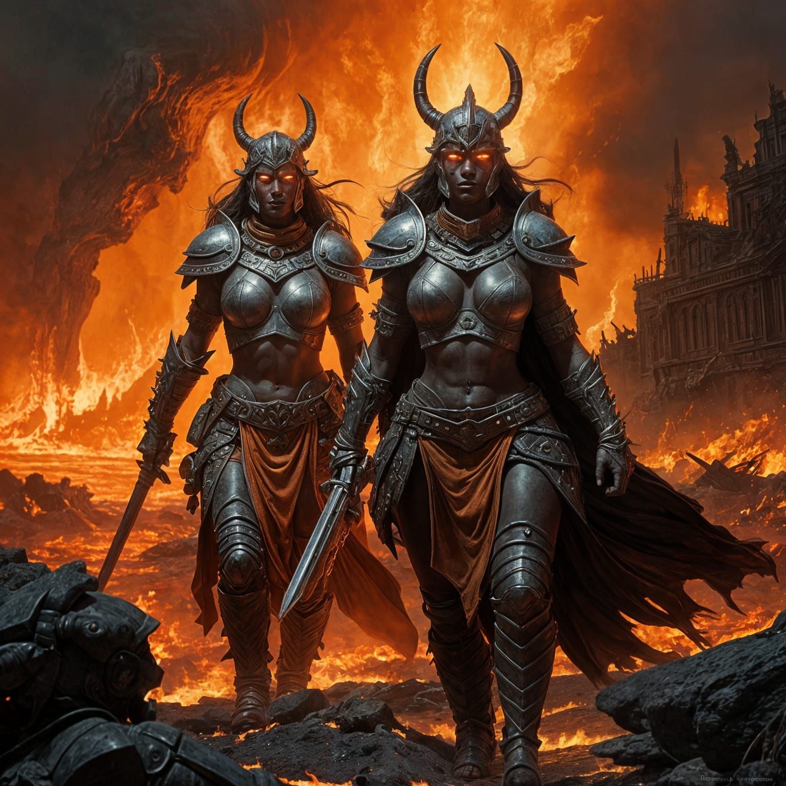 Warrior Goddesses in Flames