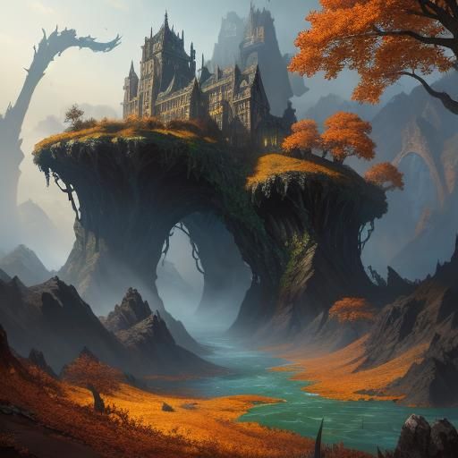 Number 10 Made of Leaves: Matte Painting