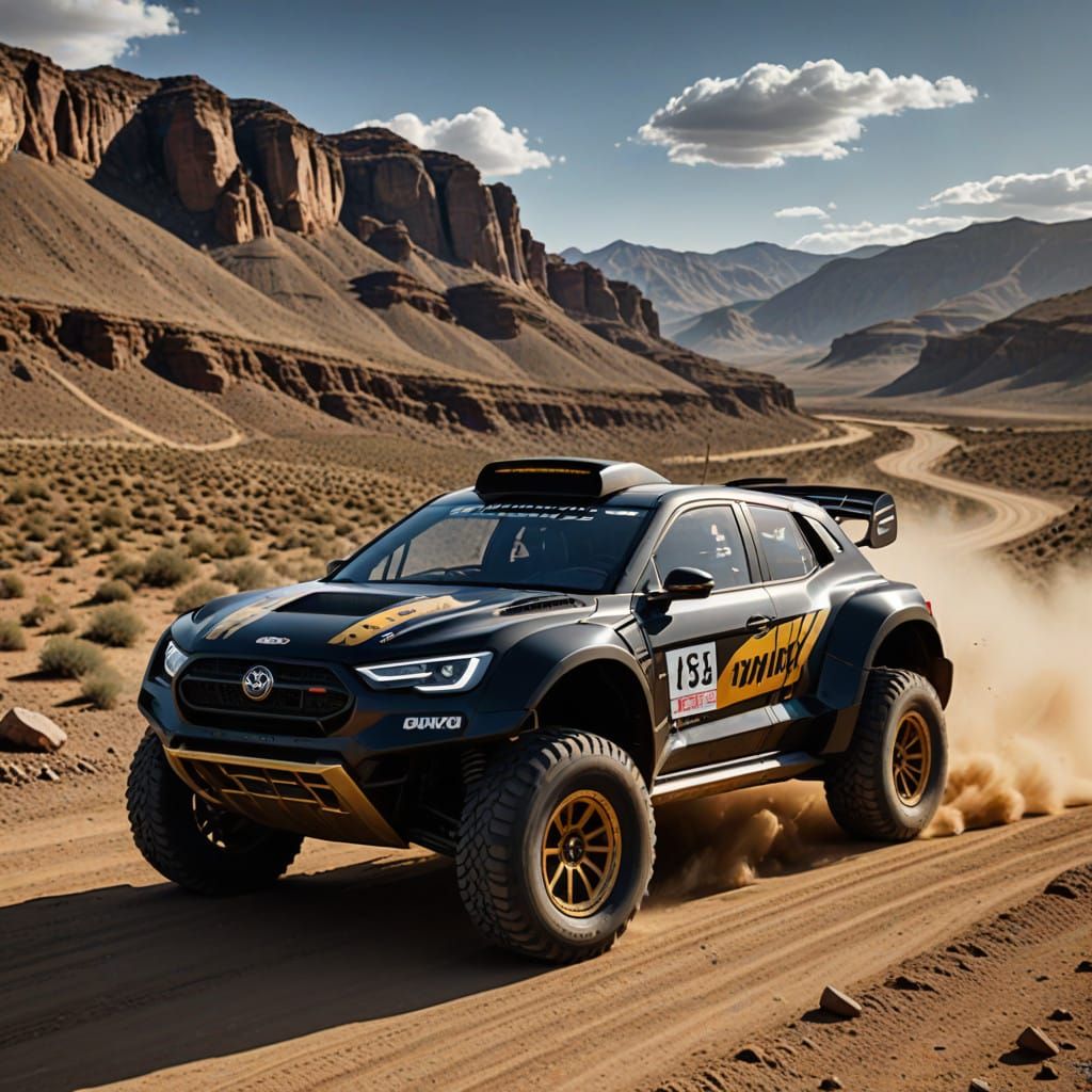 Futuristic Rallycross Concept Car in Glossy Black Metallic